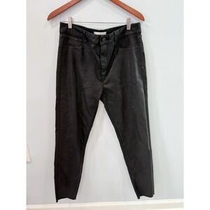 Articles of Society Anthropologie Black Coated Jeans Raw Hem Ankle 30 Grunge